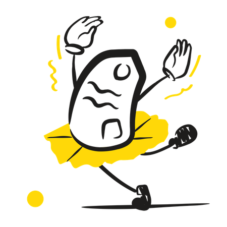 Etiqueta de baile  Ilustración