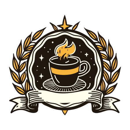 Rótulo de café  Ilustração