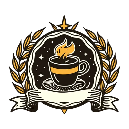 Rótulo de café  Ilustração