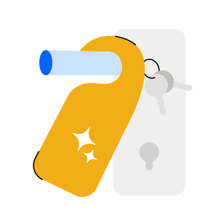 Etiqueta de habitación de hotel  Ilustración