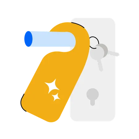 Etiqueta de habitación de hotel  Ilustración