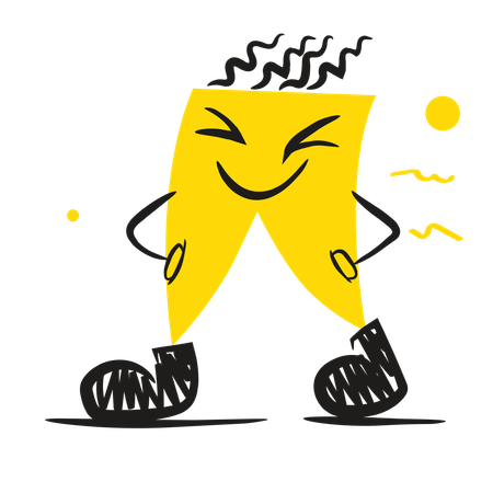 Etiqueta de marcador de pie en una pose elegante  Ilustración