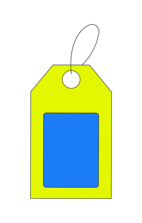 Étiquette de prix avec étiquette noire et boucle de ficelle  Illustration