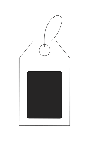 Étiquette de prix avec étiquette noire et boucle de ficelle  Illustration
