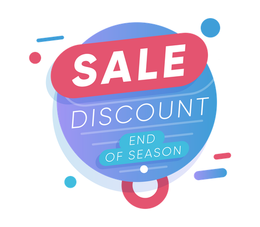 Étiquette de vente à prix réduit de fin de saison  Illustration