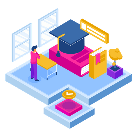 Étude de fin d'études en ligne  Illustration