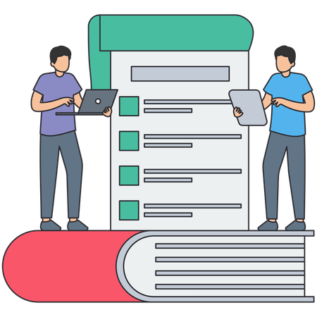 Étudier un cours en ligne  Illustration