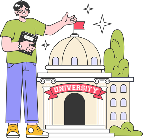 Étudiant à l'université  Illustration