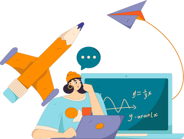 Étudiant apprenant les mathématiques  Illustration