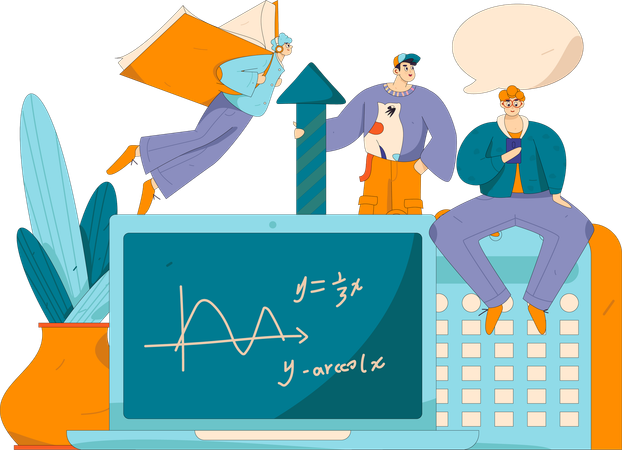 Étudiant apprenant les mathématiques  Illustration