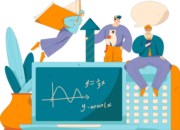 Étudiant apprenant les mathématiques  Illustration