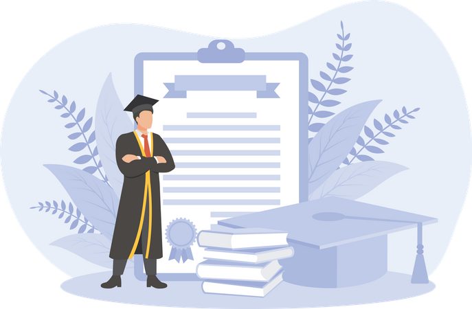 Étudiant diplomé  Illustration