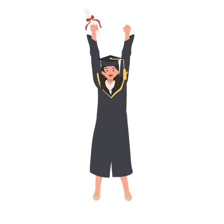 Étudiant diplômé souriant  Illustration