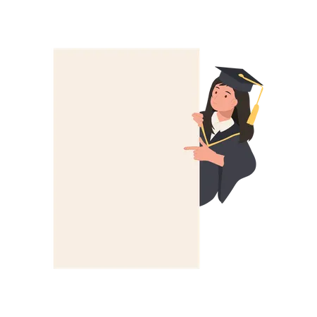 Étudiant diplômé tenant un tableau blanc  Illustration