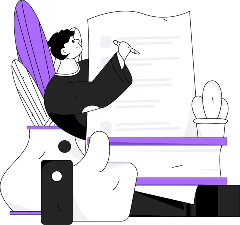 Devoirs d'écriture d'étudiant  Illustration