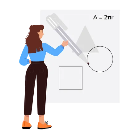 Étudiant écrivant un test de mathématiques  Illustration