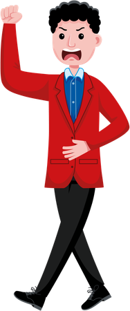 Étudiant en colère criant  Illustration