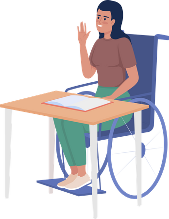 Étudiant en fauteuil roulant  Illustration