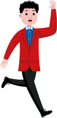 Étudiant en train de courir  Illustration