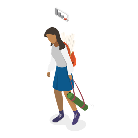 Étudiant fatigué  Illustration