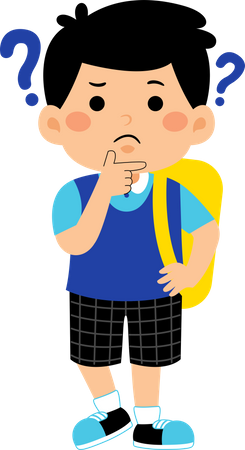 Étudiant garçon confus  Illustration