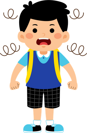 Étudiant garçon furieux  Illustration