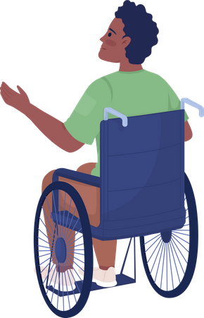 Étudiant handicapé en fauteuil roulant  Illustration