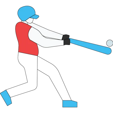 Étudiant jouant au baseball  Illustration