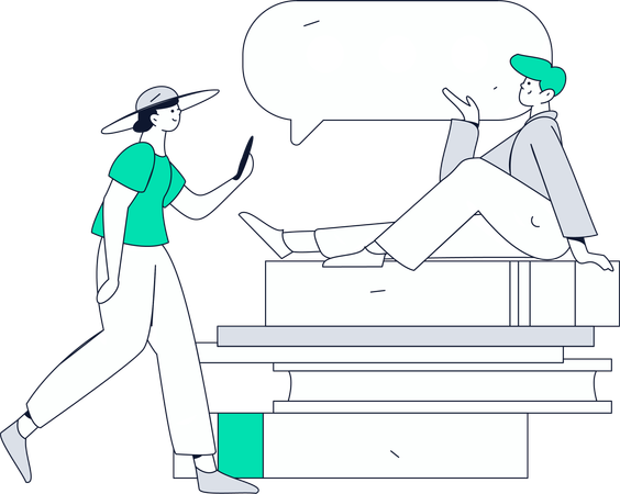 Étudiants amoureux des livres Illustration