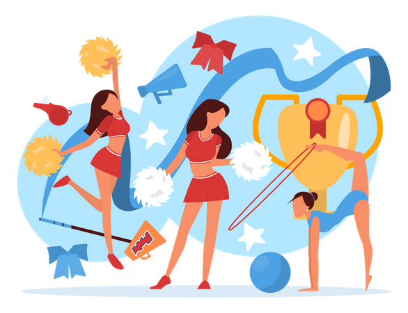 Étudiants faisant de l'exercice  Illustration