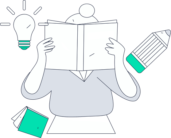 Étudiants lisant un livre  Illustration