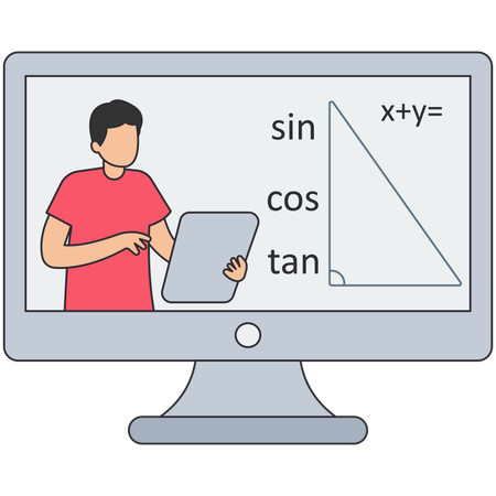 Étudier un cours en ligne  Illustration