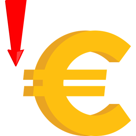 Euro decline  Illustration