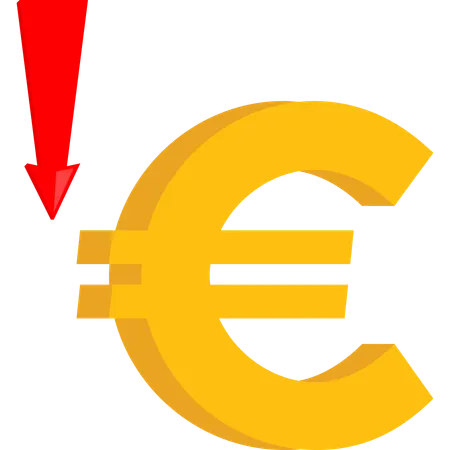 Euro decline  Illustration