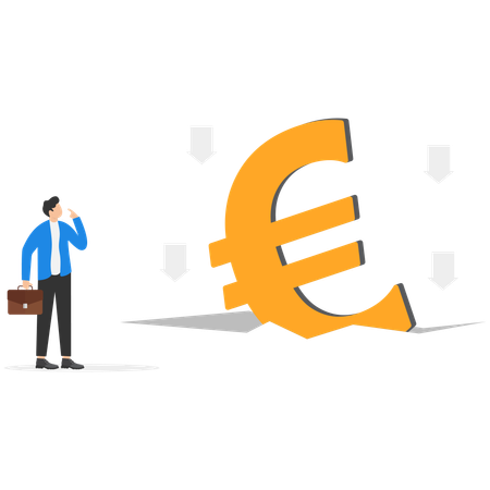 Euro economic recession  Illustration