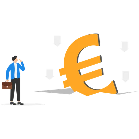 Euro economic recession  Illustration