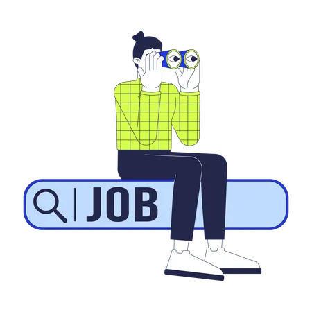 Europäischer Mann sucht Online-Job  Illustration