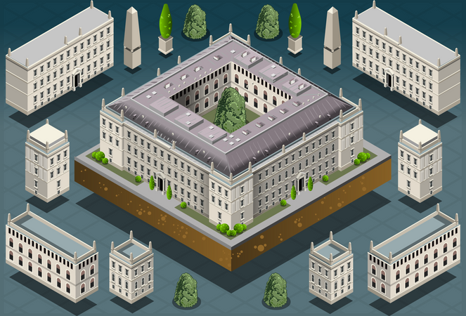 European Building Architecture  Illustration