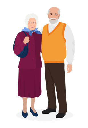 European couple standing together  Illustration