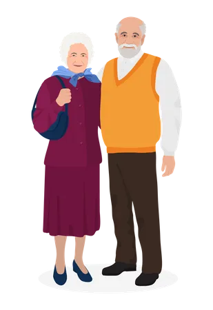 European couple standing together  Illustration