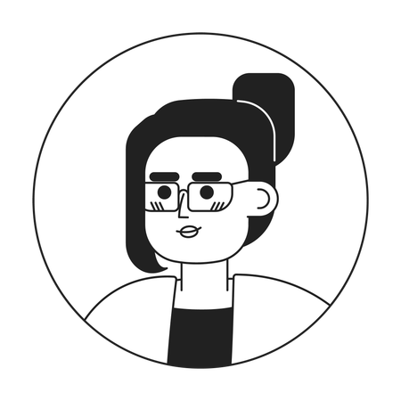 European woman in glasses  Illustration