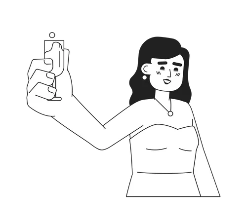 European young woman toasting sparkling wine  Illustration