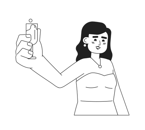 European young woman toasting sparkling wine  Illustration