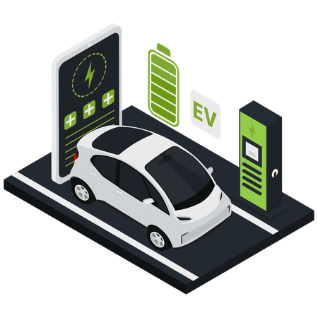 EV Charging Station  Illustration