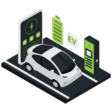 EV Charging Station  Illustration