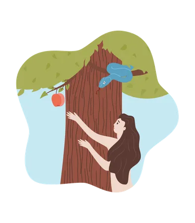 Eva y el fruto prohibido  Ilustración