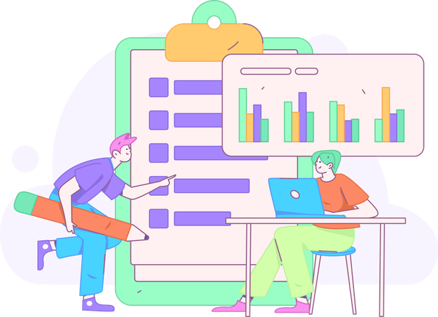 Evaluación de datos en línea  Ilustración