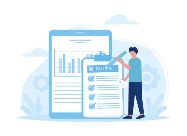 Evaluate the business rules for business growth  Illustration