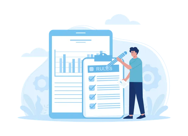 Evaluate the business rules for business growth  Illustration