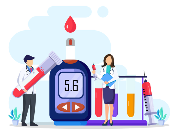 Évaluation du niveau de glucose  Illustration